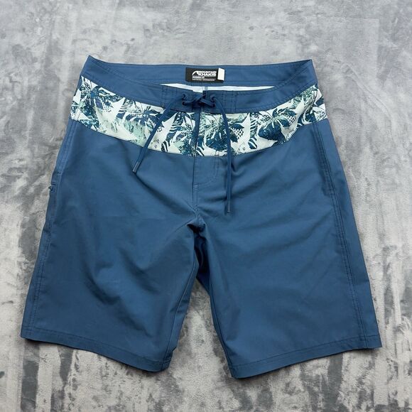 Mountain Khakis Board Shorts Mens Size Large Blue Floral Print Modern Fit Beach - Picture 1 of 8